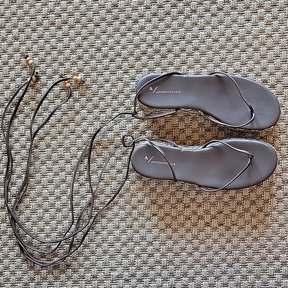 Anthropologie Shoes - Platform woven lace-up sandals